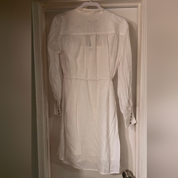 Banana Republic Factory Ivory White Balloon Sleeve Shirt Dress - Picture 10 of 14